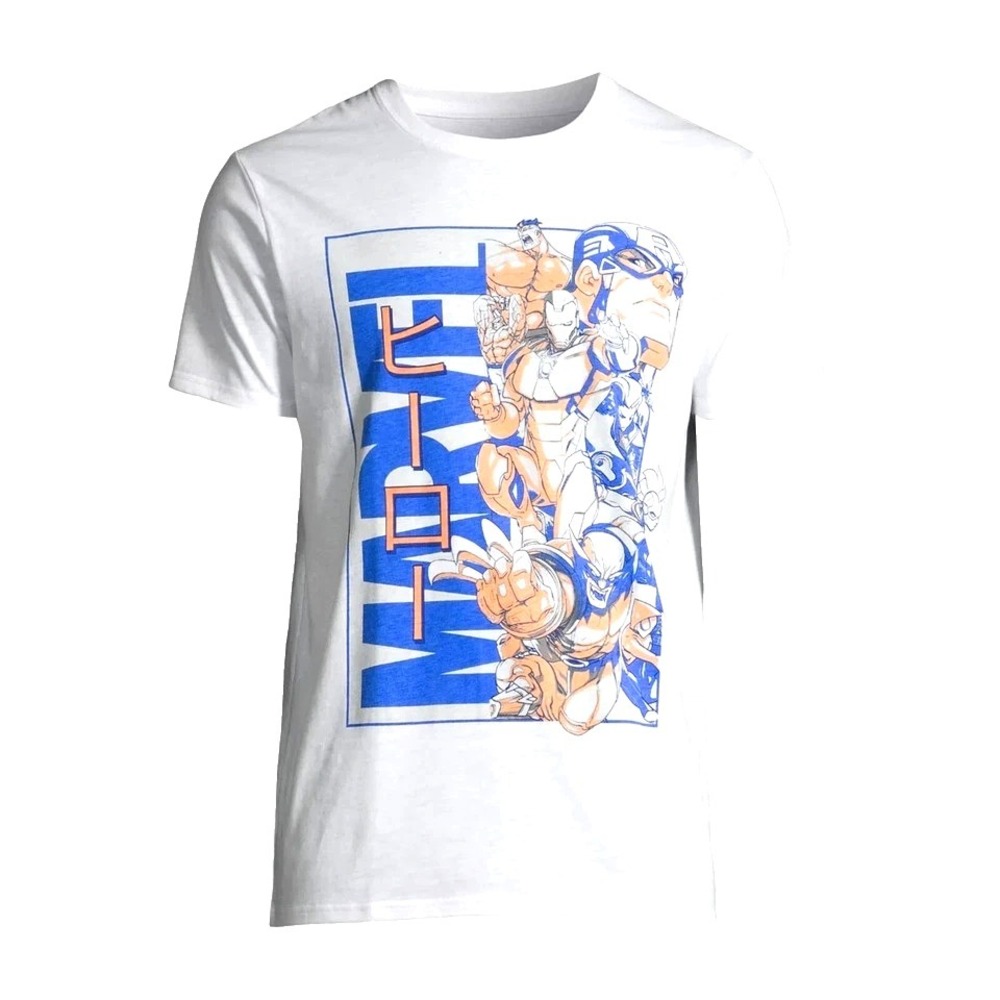 Marvel Kanji Group Shot Graphic T-Shirt Men's‎ 2XL White/Blue NWT